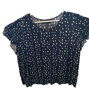 Black and White Polka Dot Women's Top